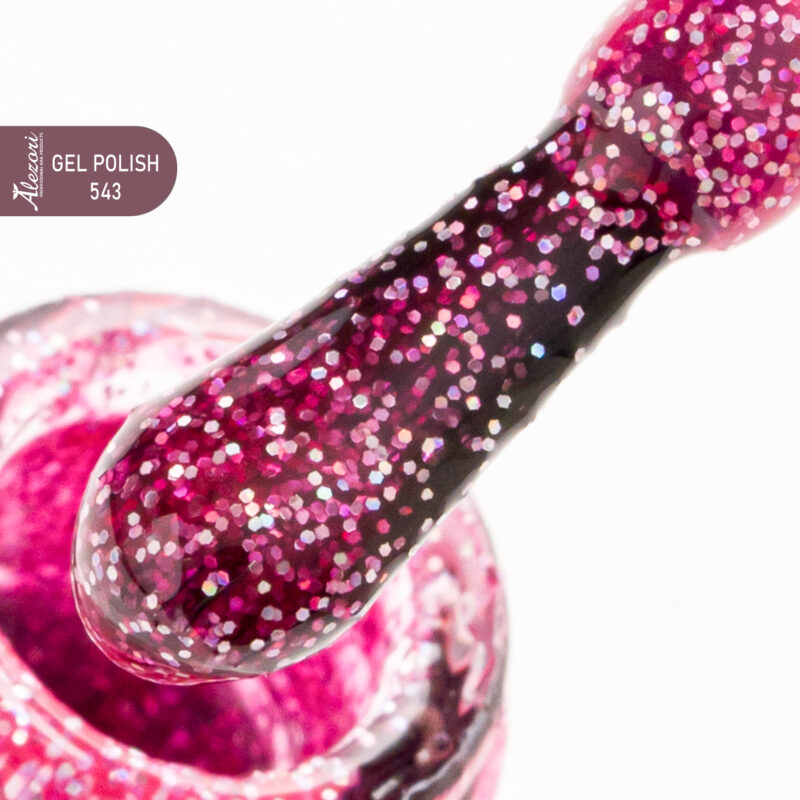 Alezori GEL POLISH №543 15ml. ΦΟΥΞ ΨΙΛΟ GLITTER ΙΡΙΔΙΖΟΝ