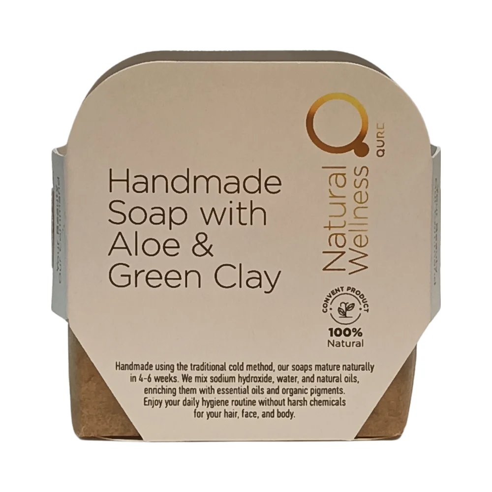 Handmade Soap Aloe and Green Clay 90-110g – Χειροποίητο Σαπούνι με Αλόη και Πράσινη Άργιλο