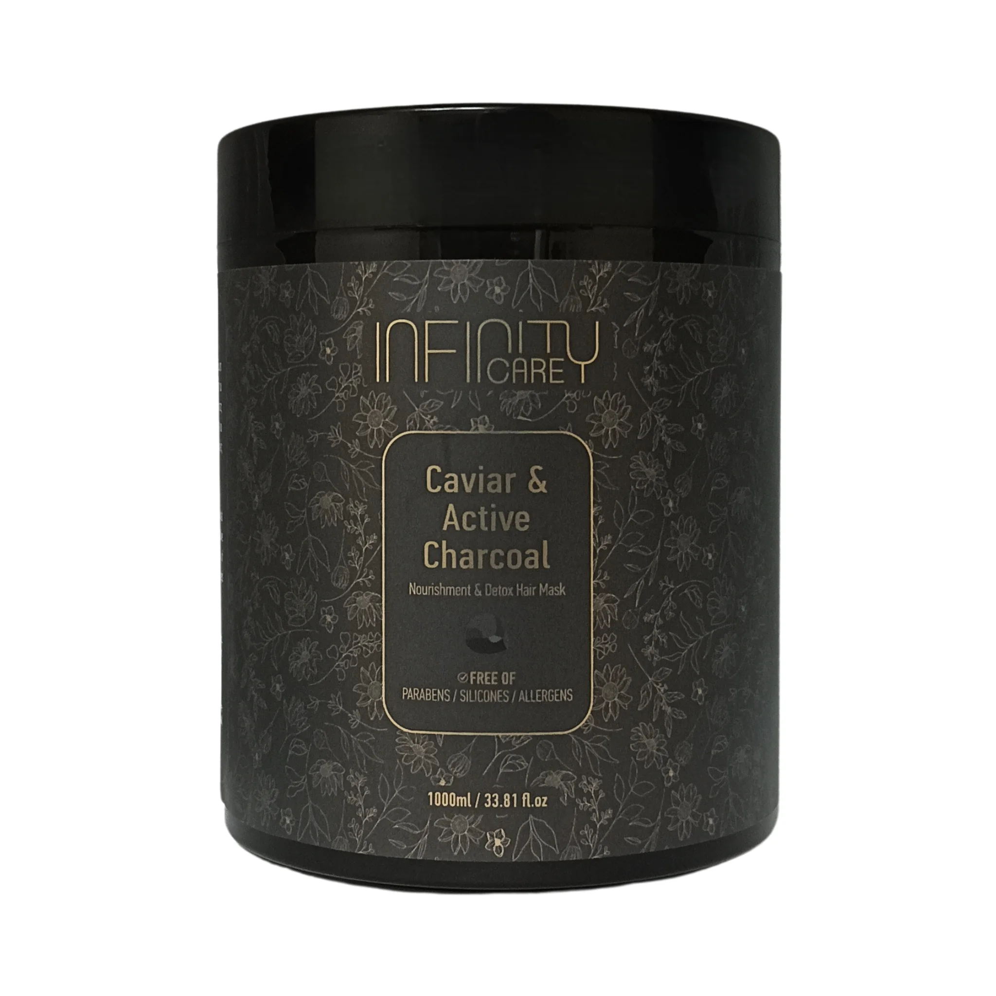 Caviar and Active Charcoal Nourishment and Detox Hair Mask 1000 ml – Μάσκα Μαλλιών με Χαβιάρι και Ενεργό Άνθρακα – Infinity Care