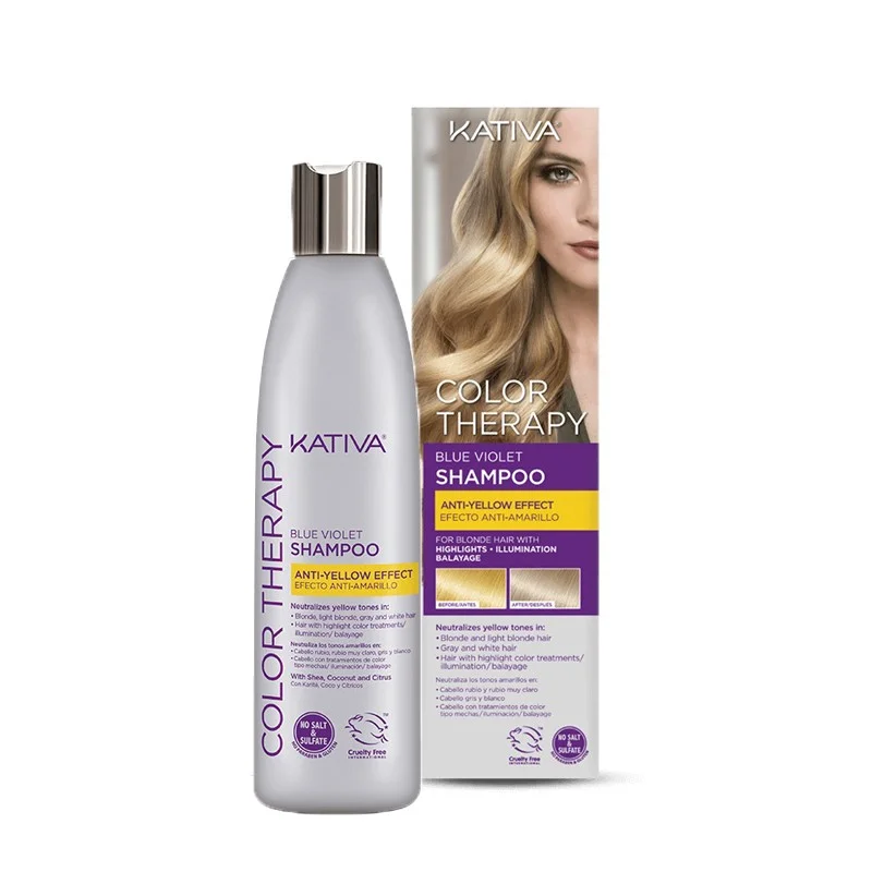 Kativa Color Therapy Blue Violet Shampoo 250ml – (σαμπουάν εξουδετέρωσης των κίτρινων τόνων)