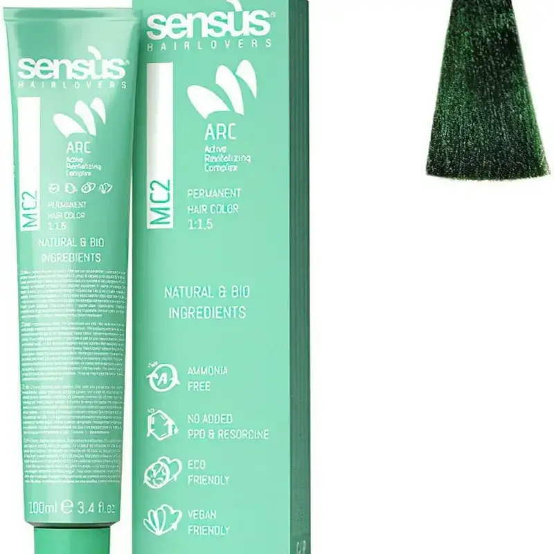 Sensus MC2 Booster Green 100ml – (Μόνιμη Βαφή Χωρίς Αμμωνία Πράσινο)