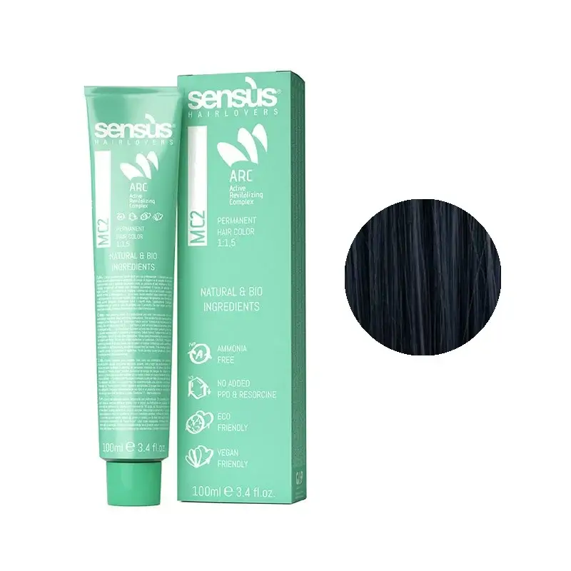 Sensus MC2 Permanent Hair Color 1.11 Black Blue 100ml – (μόνιμη βαφή χωρίς αμμωνία μαύρο μπλε)