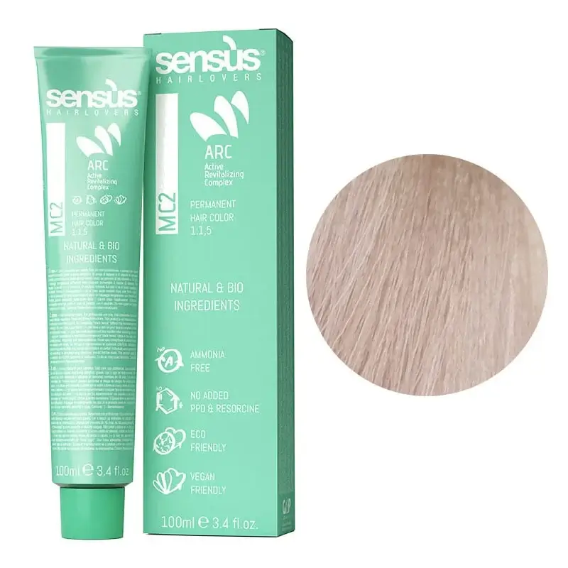 Sensus MC2 Permanent Hair Color 101ss Ash 100ml – (μόνιμη βαφή χωρίς αμμωνία ξανθιστικό σαντρέ)