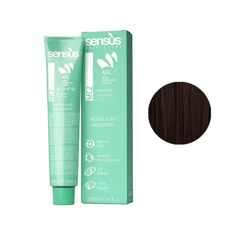 Sensus MC2 Permanent Hair Color 5.36 Warm Chestnut Light Brown 100ml – (μόνιμη βαφή χωρίς αμμωνία ζεστό καστανό ανοιχτό μαρόν)