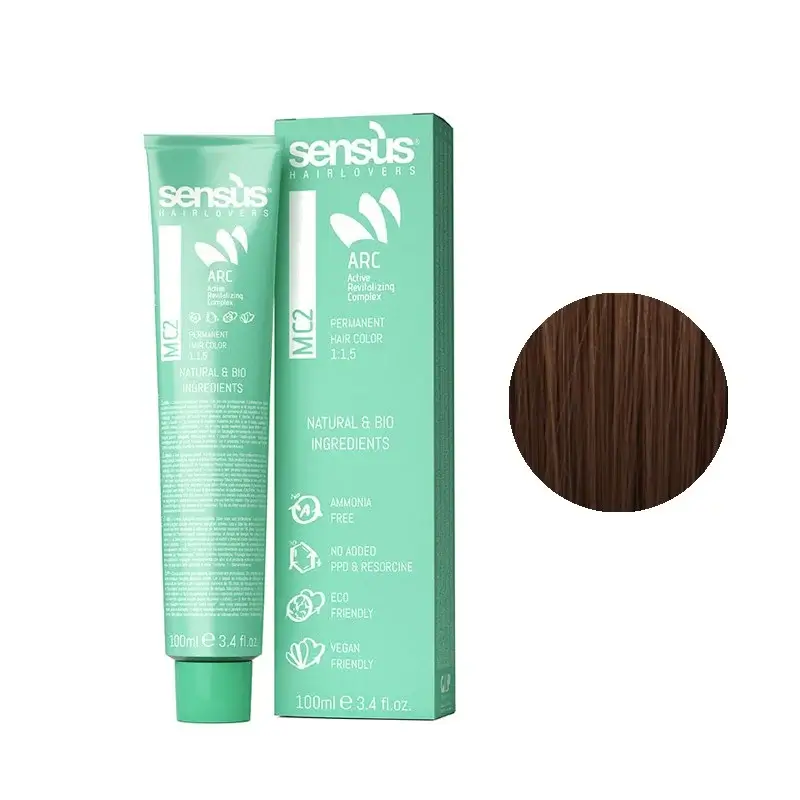 Sensus MC2 Permanent Hair Color 5.43 Golden Copper Light Brown 100ml – (μόνιμη βαφή χωρίς αμμωνία καστανό ανοιχτό ντορέ χάλκινο)