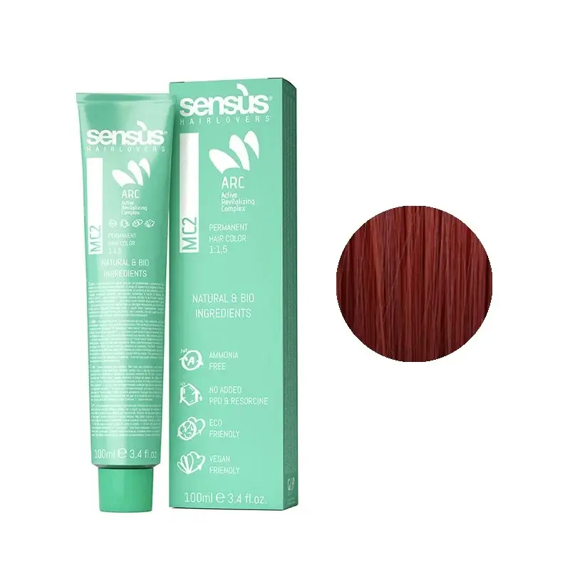 Sensus MC2 Permanent Hair Color 5.55 Intense Red Light Brown 100ml – (μόνιμη βαφή χωρίς αμμωνία έντονο κόκκινο καστανό ανοιχτό)