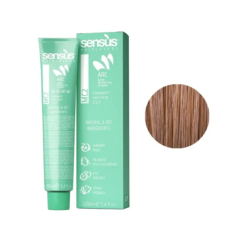 Sensus MC2 Permanent Hair Color 6.34 Copper Golden Dark Blonde 100ml – (μόνιμη βαφή χωρίς αμμωνία χάλκινο ντορέ ξανθό σκούρο)