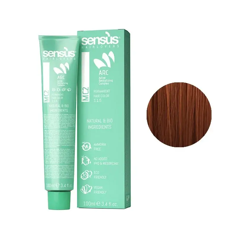 Sensus MC2 Permanent Hair Color 6.44 Intense Copper Dark Blonde 100ml – (μόνιμη βαφή χωρίς αμμωνία έντονο χάλκινο ξανθό σκούρο)