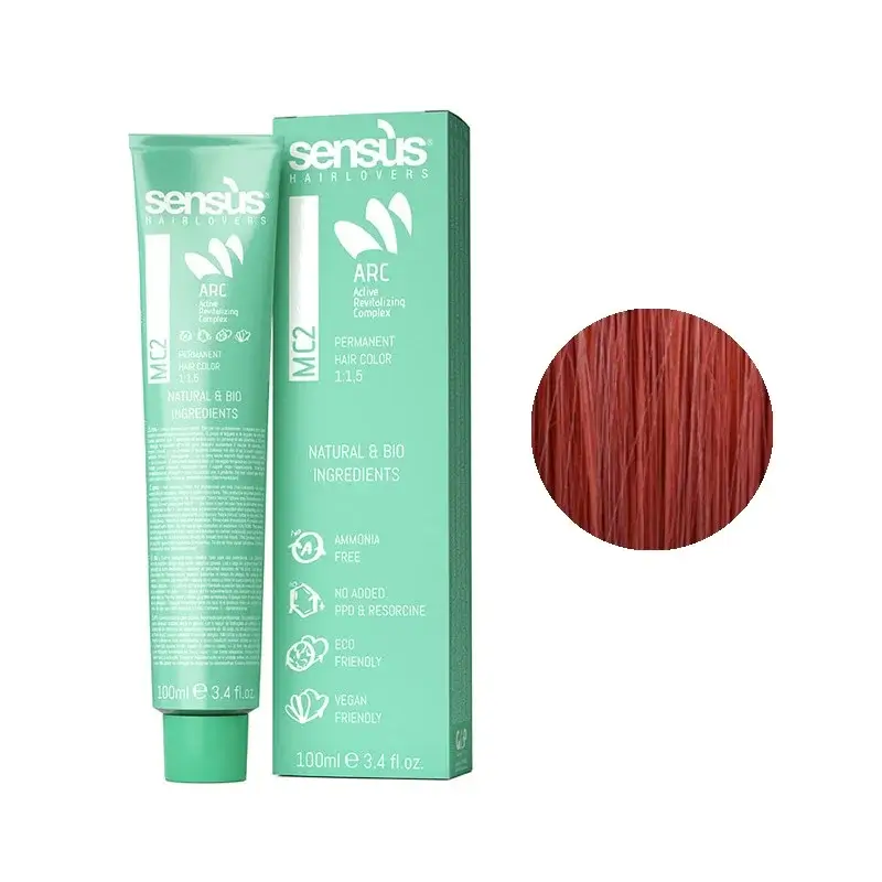 Sensus MC2 Permanent Hair Color 6.55 Intense Red Dark Blonde 100ml – (μόνιμη βαφή χωρίς αμμωνία έντονο κόκκινο ξανθό σκούρο)