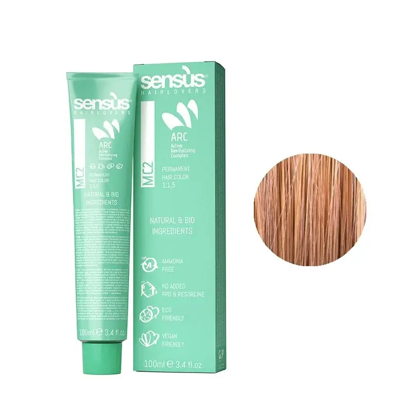 Sensus MC2 Permanent Hair Color 7.34 Copper Golden Blonde 100ml – (μόνιμη βαφή χωρίς αμμωνία χάλκινο ξανθό ντορέ)