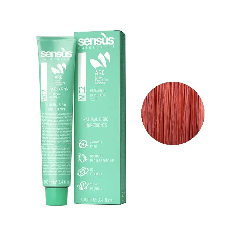 Sensus MC2 Permanent Hair Color 7.55 Intense Red Blonde 100ml – (μόνιμη βαφή χωρίς αμμωνία έντονο κόκκινο ξανθό)