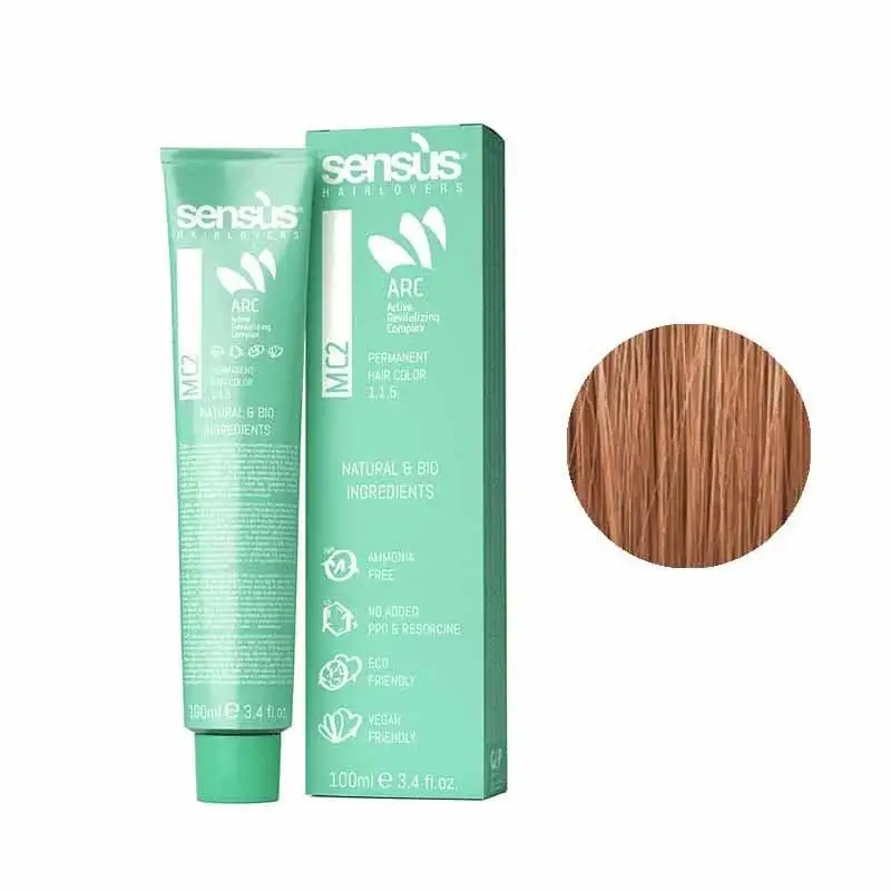 Sensus MC2 Permanent Hair Color 8.43 Golden Copper Light Blonde 100ml – (μόνιμη βαφή χωρίς αμμωνία χάλκινο ανοιχτό ξανθό ντορέ)