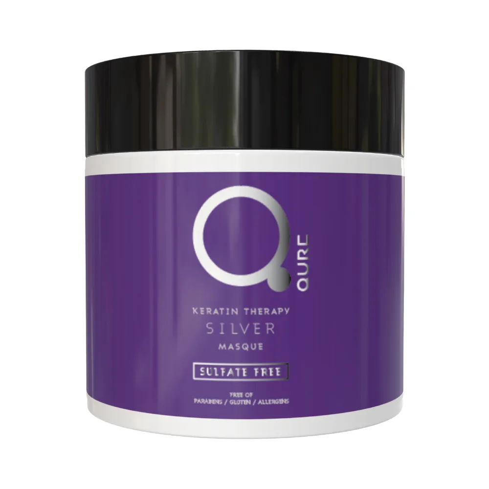 Qure Keratin Silver Therapy Masque 500ml – (silver μάσκα κερατίνης για ξανθά και γκρίζα μαλλιά)