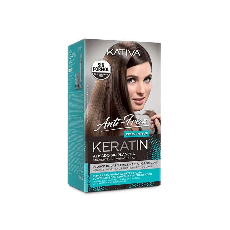 Kativa Keratin Alisado Anti Frizz Xpert Repair Kit – (πακέτο θεραπείας κερατίνης χωρίς ισιωτική πρέσα)