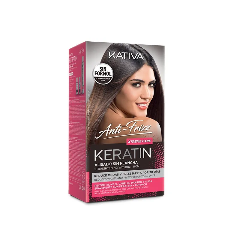 Kativa Keratin Alisado Anti Frizz Xtreme Care Kit – (πακέτο θεραπείας κερατίνης χωρίς ισιωτική πρέσα)