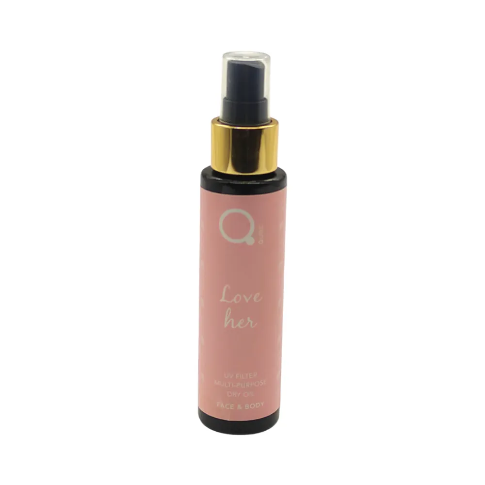 Qure Dry Oil Love Her 100ml – (New Series – ξηρό έλαιο για σώμα, πρόσωπο και μαλλιά)