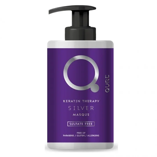 Qure Keratin Silver Therapy Masque 300ml – (silver μάσκα κερατίνης για ξανθά και γκρίζα μαλλιά)