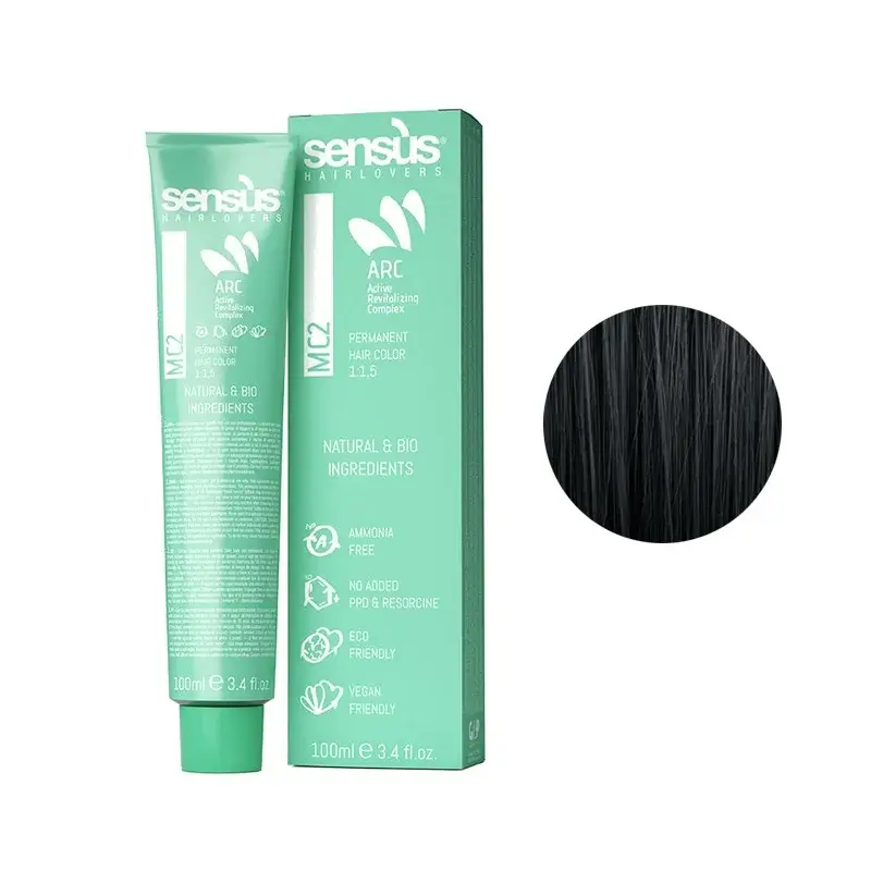 Sensus MC2 Permanent Hair Color 1.0 Black 100ml – (μόνιμη βαφή χωρίς αμμωνία μαύρο)