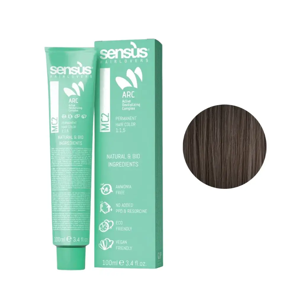 Sensus MC2 Permanent Hair Color 7.12 Ash Brown Blonde 100ml – (Μόνιμη Βαφή Χωρίς Αμμωνία Ξανθό Σαντρέ Μπεζ)