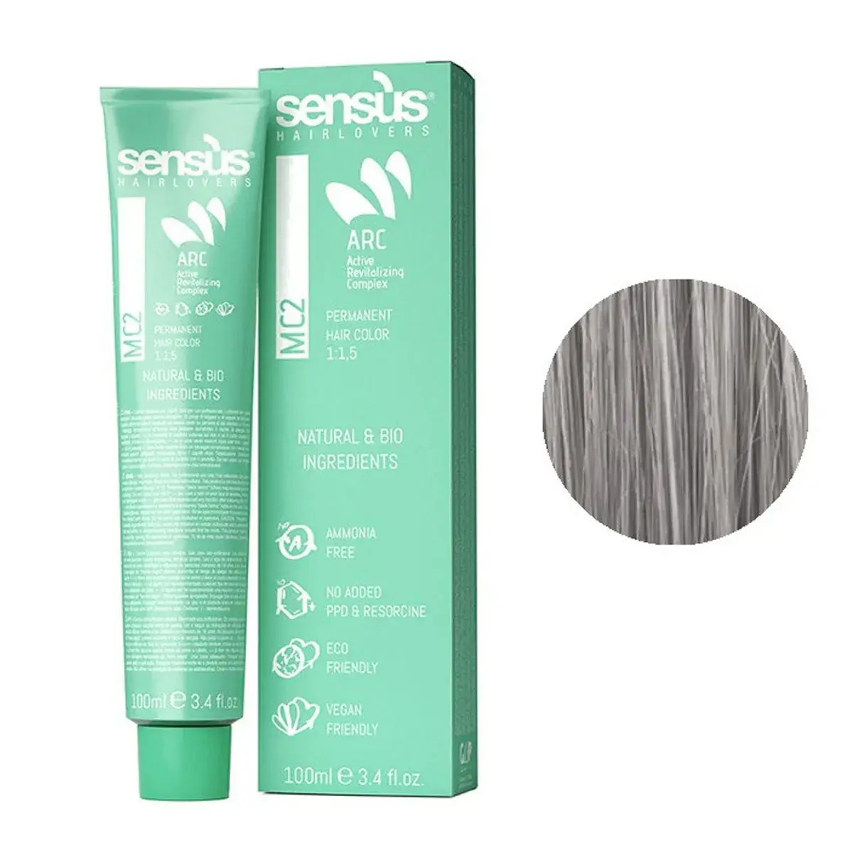 Sensus MC2 Permanent Hair Color 9.1 Very Light Ash Blonde 100ml – (μόνιμη βαφή χωρίς αμμωνία πολύ ανοιχτό ξανθό σαντρέ)