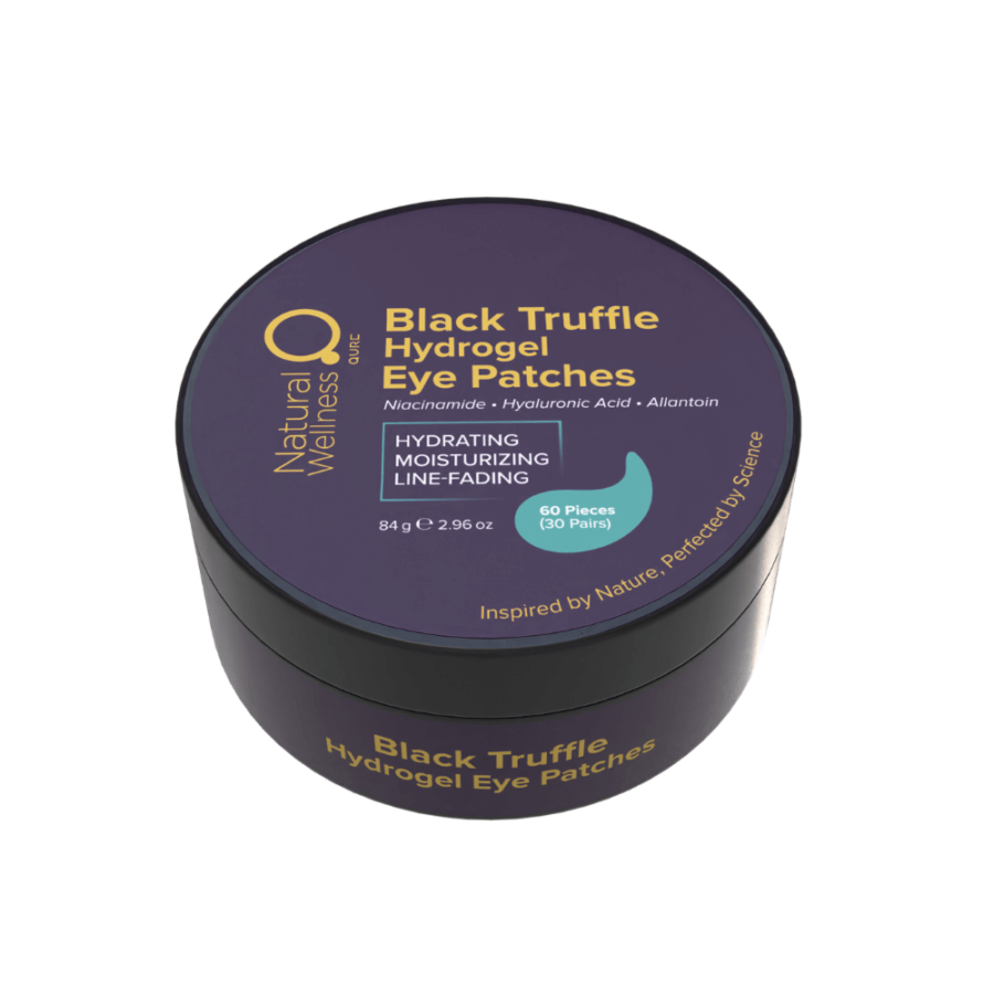 Black Truffle Eye Patches Hydrogel 84 g / 60 pcs – Natural Wellness by Qure – Επιθέματα αντιγήρανσης για τα μάτια και το πρόσωπο